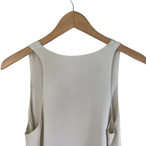 RARE AYR Womens V-Neck Flowy Tank Blouse Cream - Picture 6 of 10